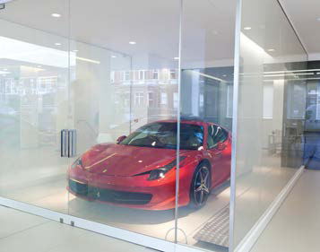 Switchable Privacy Glass used in Ferrari Showcase